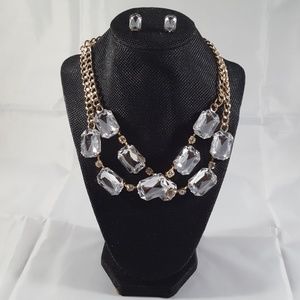 Crystal Avenue Chunky Rhinestone Necklace Set